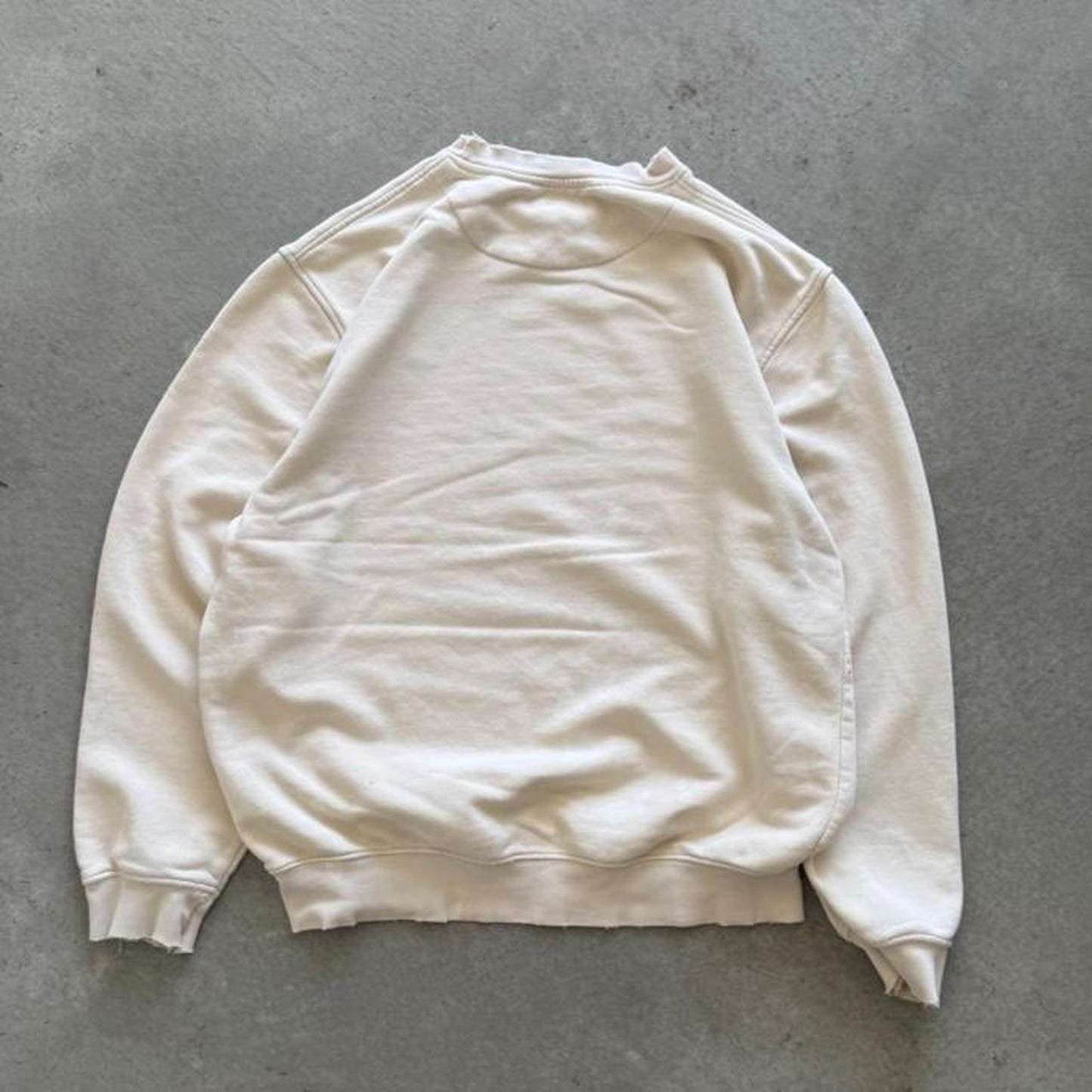 Vintage 90s Nike Earth Tone Cream Side Swoosh Crewneck - Medium