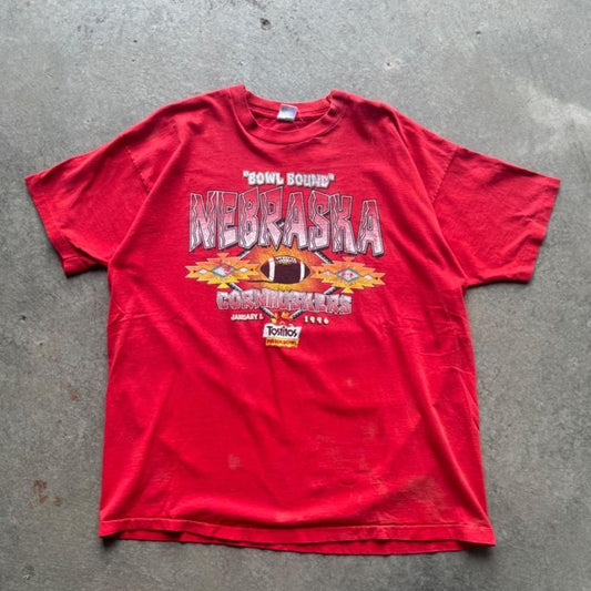Vintage 90s Nebraska Husker Fiesta Bowl T-Shirt - XXX-Large
