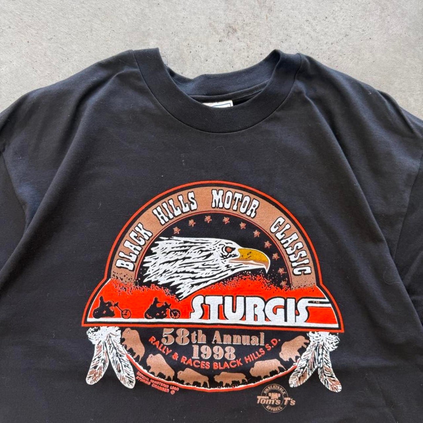Vintage 1998 Sturgis Black Hills Rally Biker Motorcycle T-Shirt - X-Large