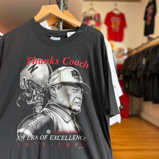 Vintage 90s Nebraska Huskers Thanks Coach Tom Osborne T-Shirt