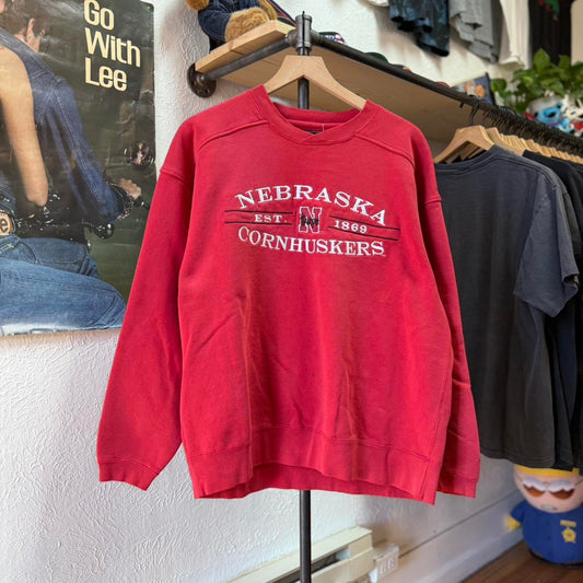 Vintage 90s Nebraska Cornhuskers Embroidered Crewneck - Large