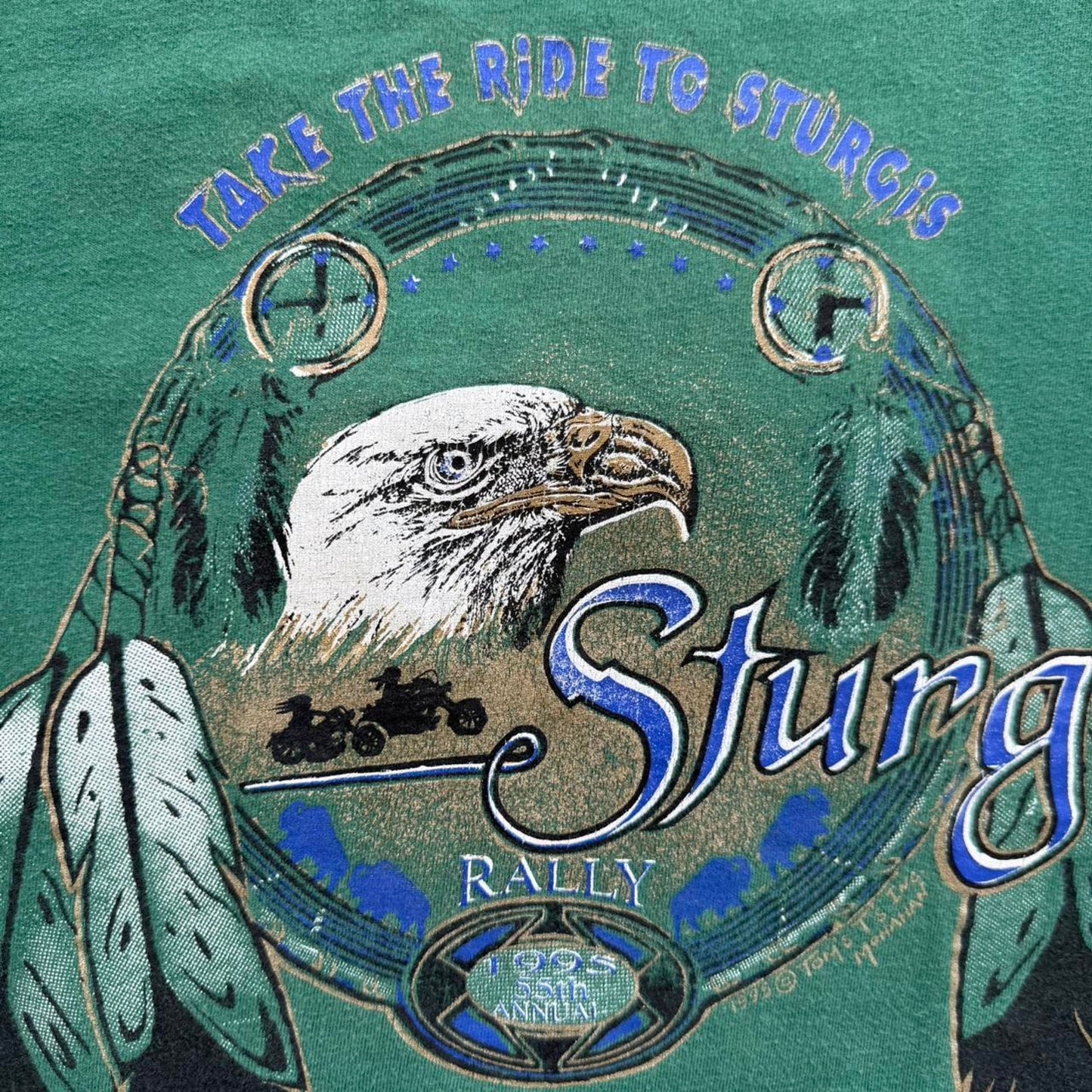 Vintage 1995 Sturgis Black Hills Rally Biker T-Shirt - Large
