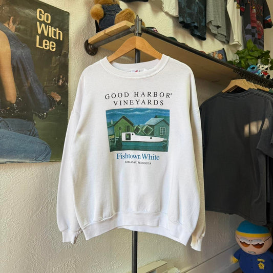 Vintage 90s Good Harbor Vineyard Winery Wine Crewneck - X-Large