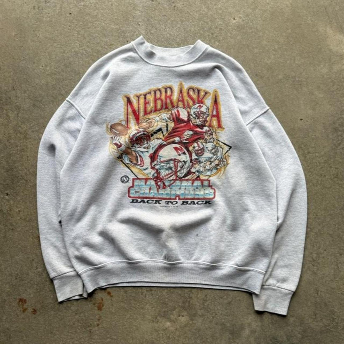 Vintage 90s Nebraska Huskers National Champs Xplosion Crewneck - Large