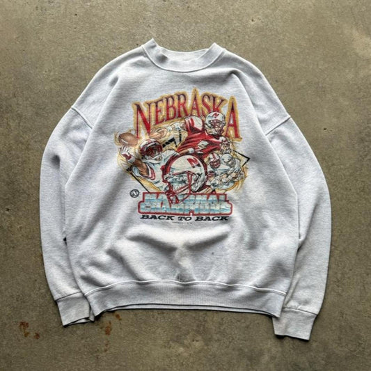 Vintage 90s Nebraska Huskers National Champs Xplosion Crewneck - Large
