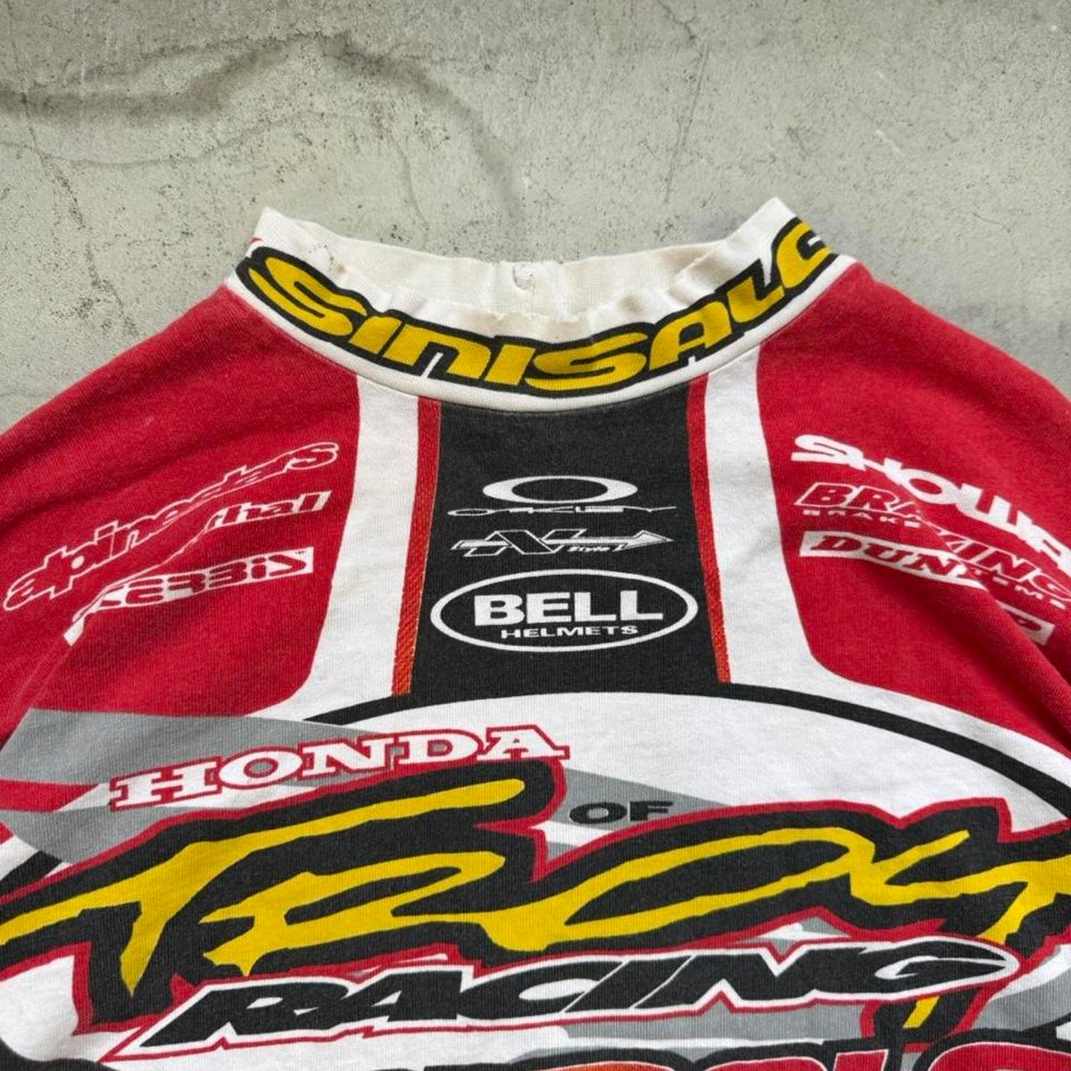 Vintage Oakley Troy Racing Sinisalo Biker Long Sleeve T-Shirt - Large