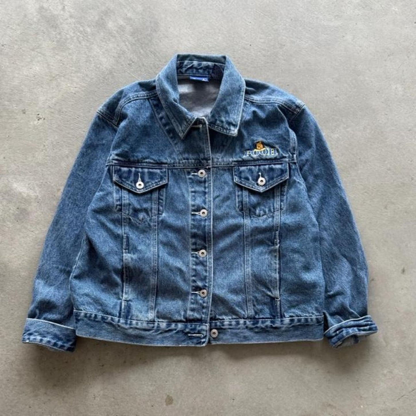 Vintage 90s Winnie the Pooh Embroidered Jean Jacket - X-Large
