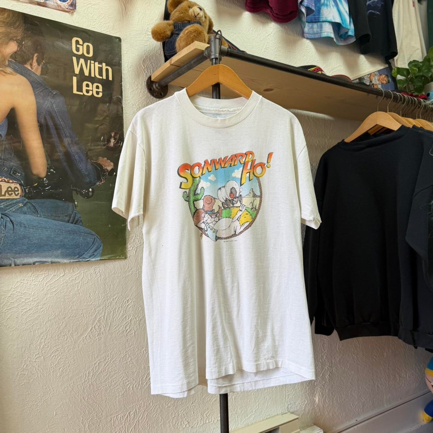 Vintage 90s Sonward Ho Western Cowboy Cartoon T-Shirt - Large
