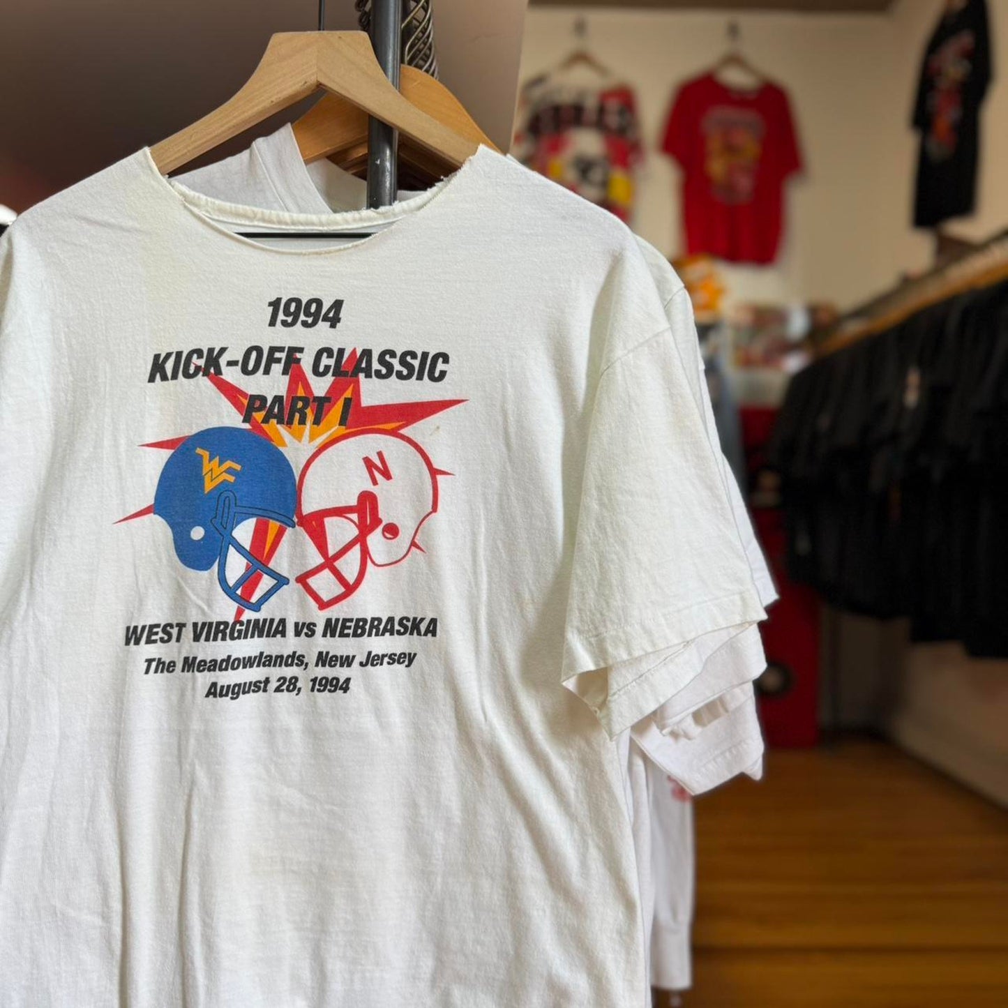 Vintage 1994 Nebraska Huskers West Virginia Drinking T-Shirt
