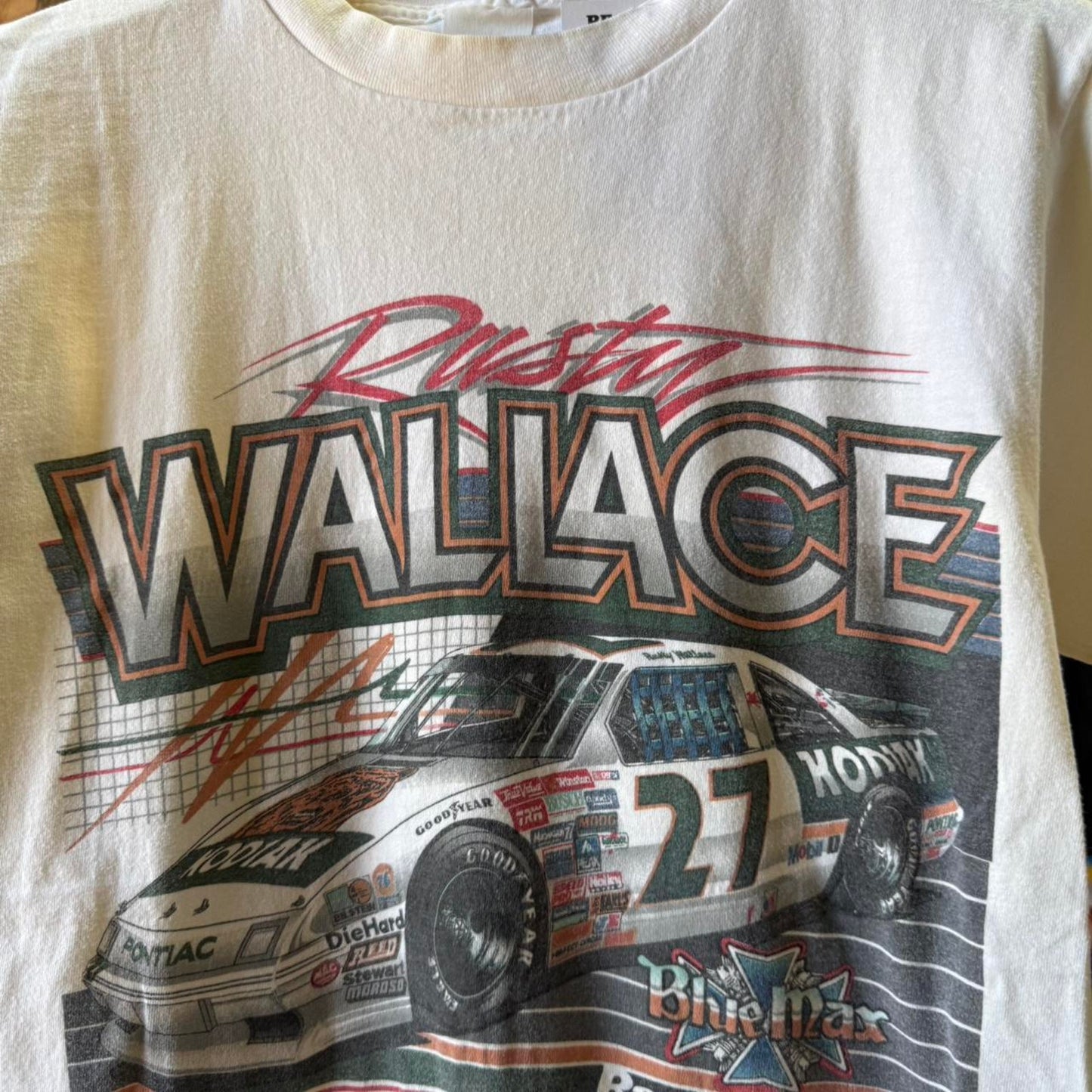 Vintage 90s Rusty Wallace NASCAR Racing Race Car T-Shirt - Medium