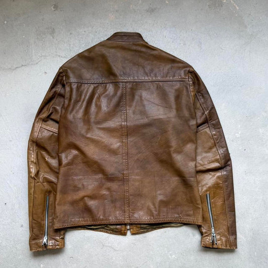 Vintage 70s Harley Davidson Motorcycles Leather Zip Up Jacket - Medium