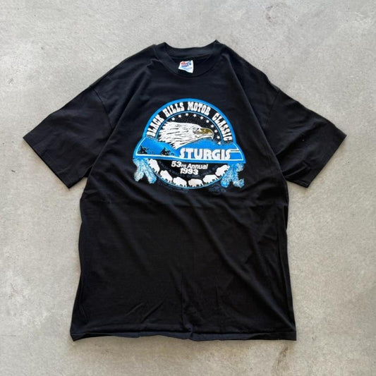 Vintage 1993 Sturgis Black Hills Rally Biker T-Shirt - X-Large