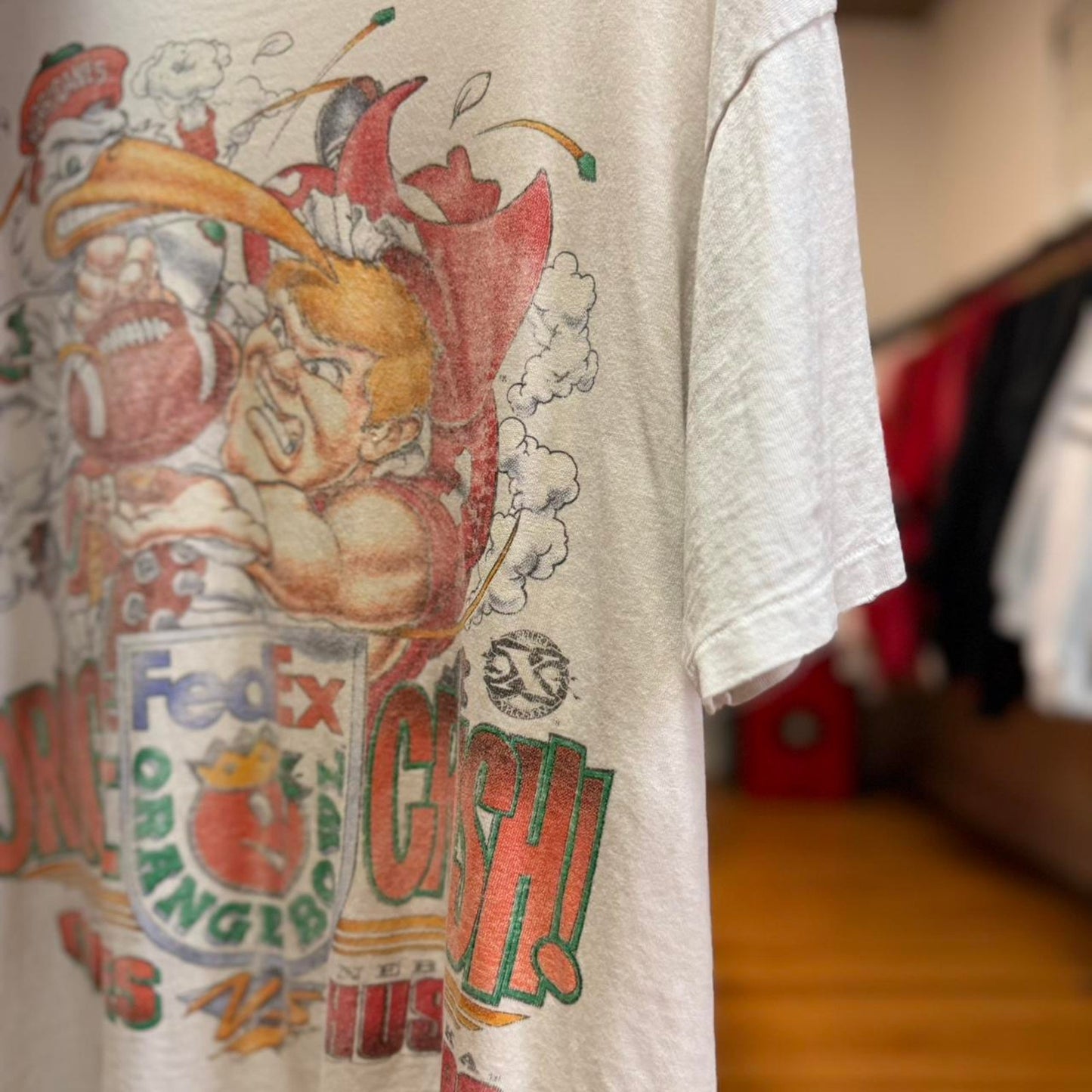 Vintage 90s Nebraska Huskers FedEx Orange Bowl Strangle Herbie T-Shirt - Large