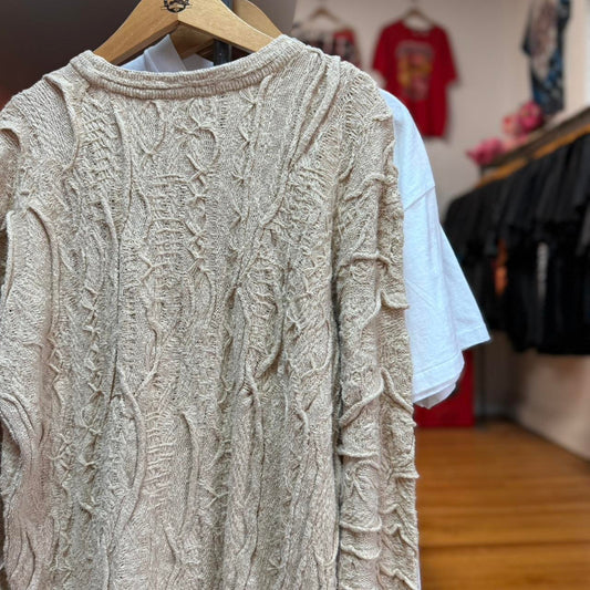 Vintage 90s Coogi 3D Knit Cream Tonal Sweater