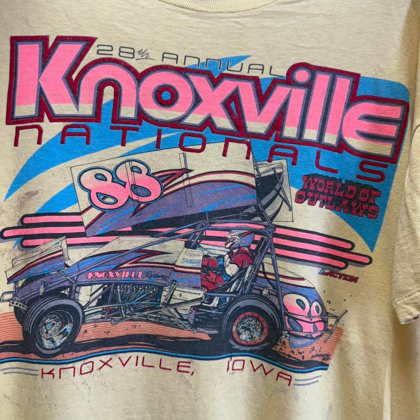 Vintage 1988 Knoxville Nationals Dirt Track Racing T-Shirt - Large