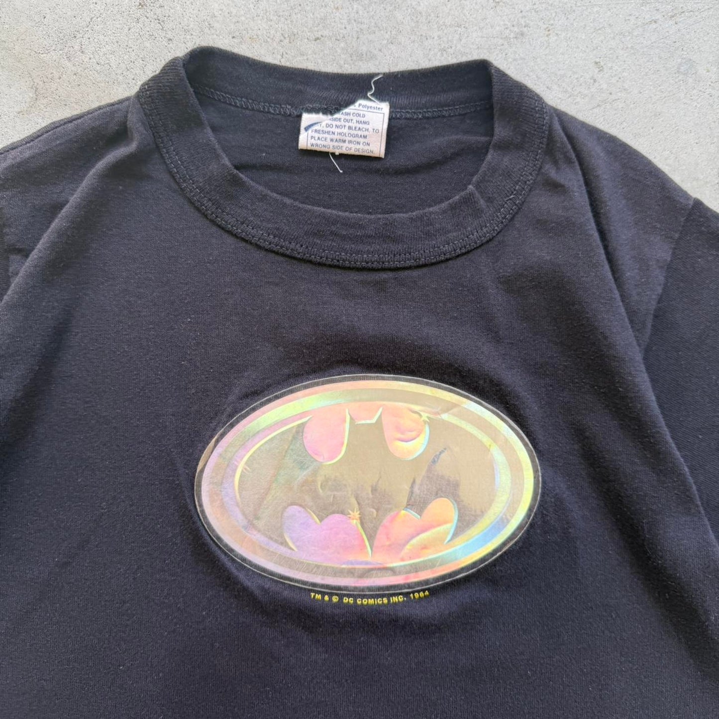 Vintage 90s Batman Iridescent Logo T-Shirt - Kids 10-12