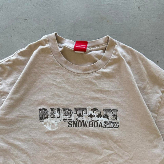 Vintage 90s Burton Snowboards Text T-Shirt - Large