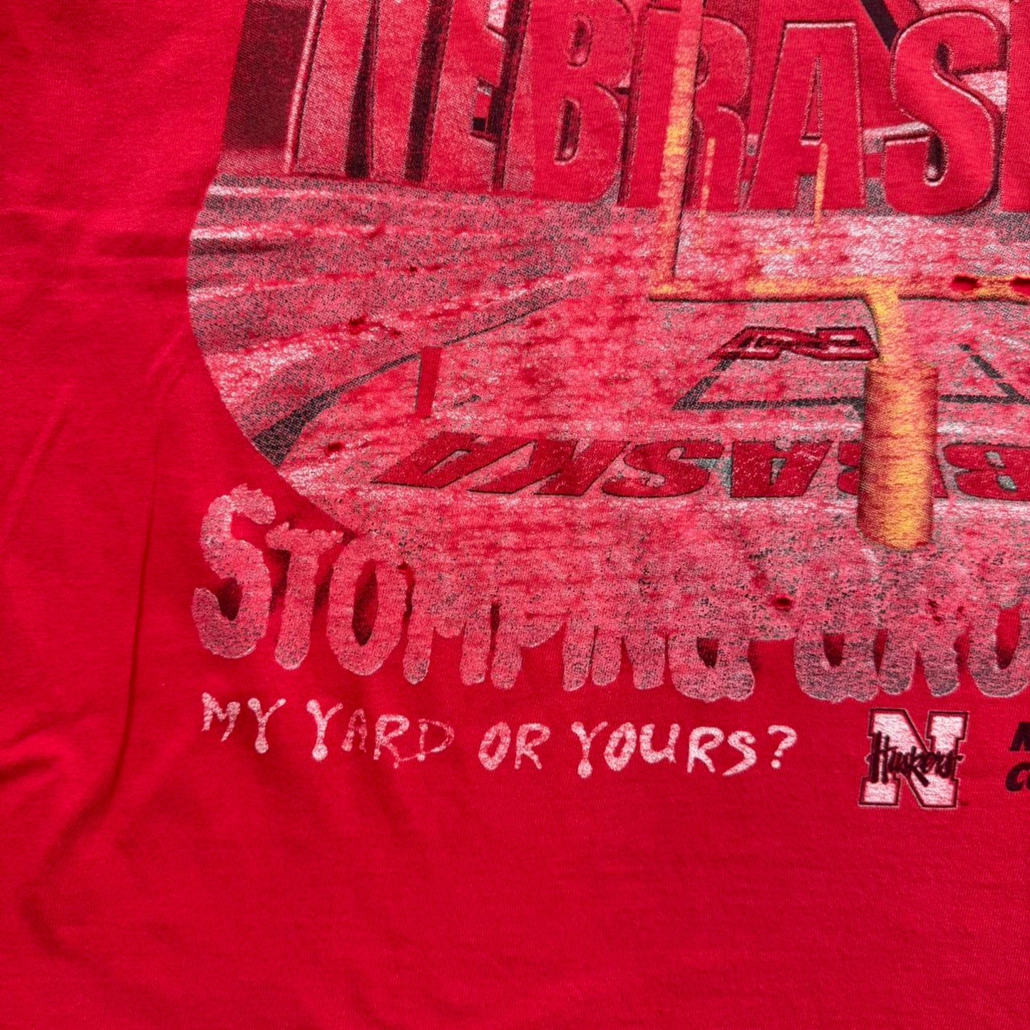 Vintage 90s Faded Nebraska Huskers Stomping Grounds T-Shirt - X-Large