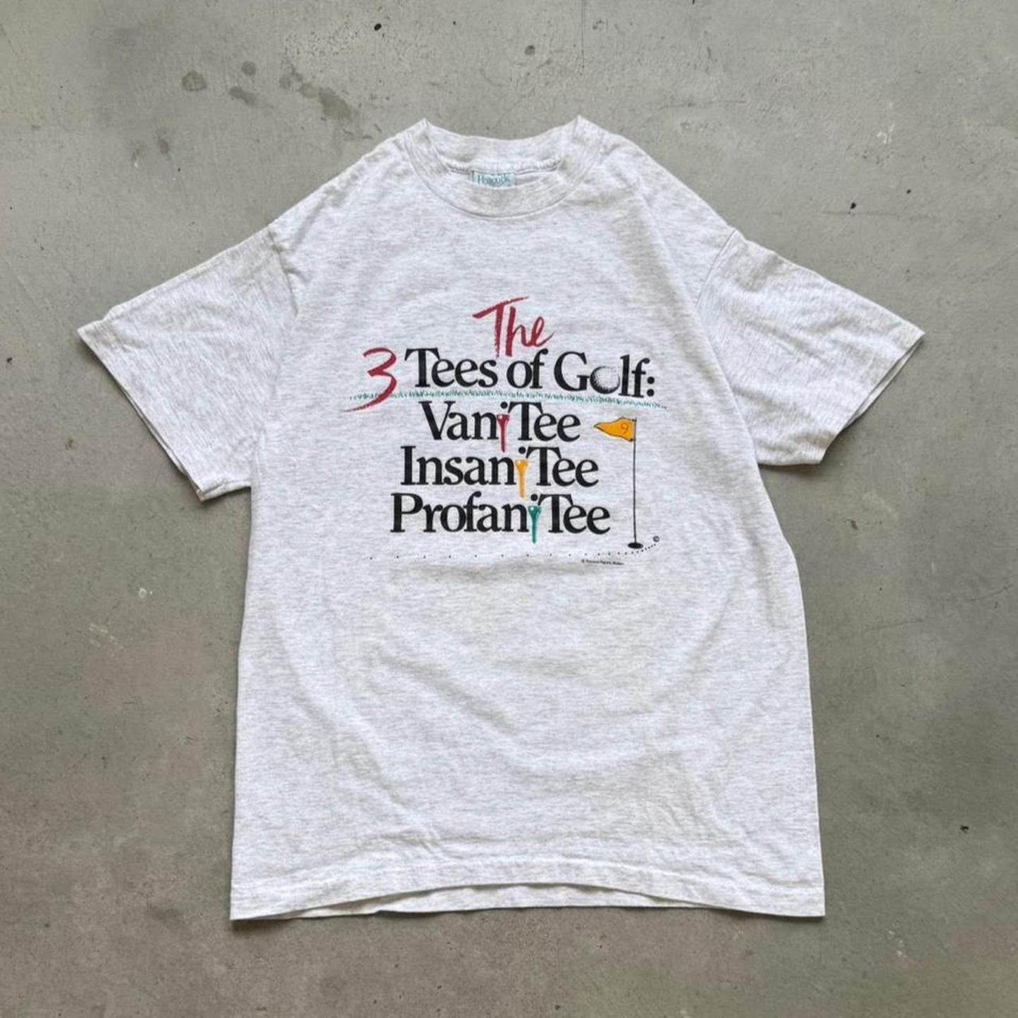 Vintage 90s The 3 Tees of Golf Text Humor T-Shirt - Large