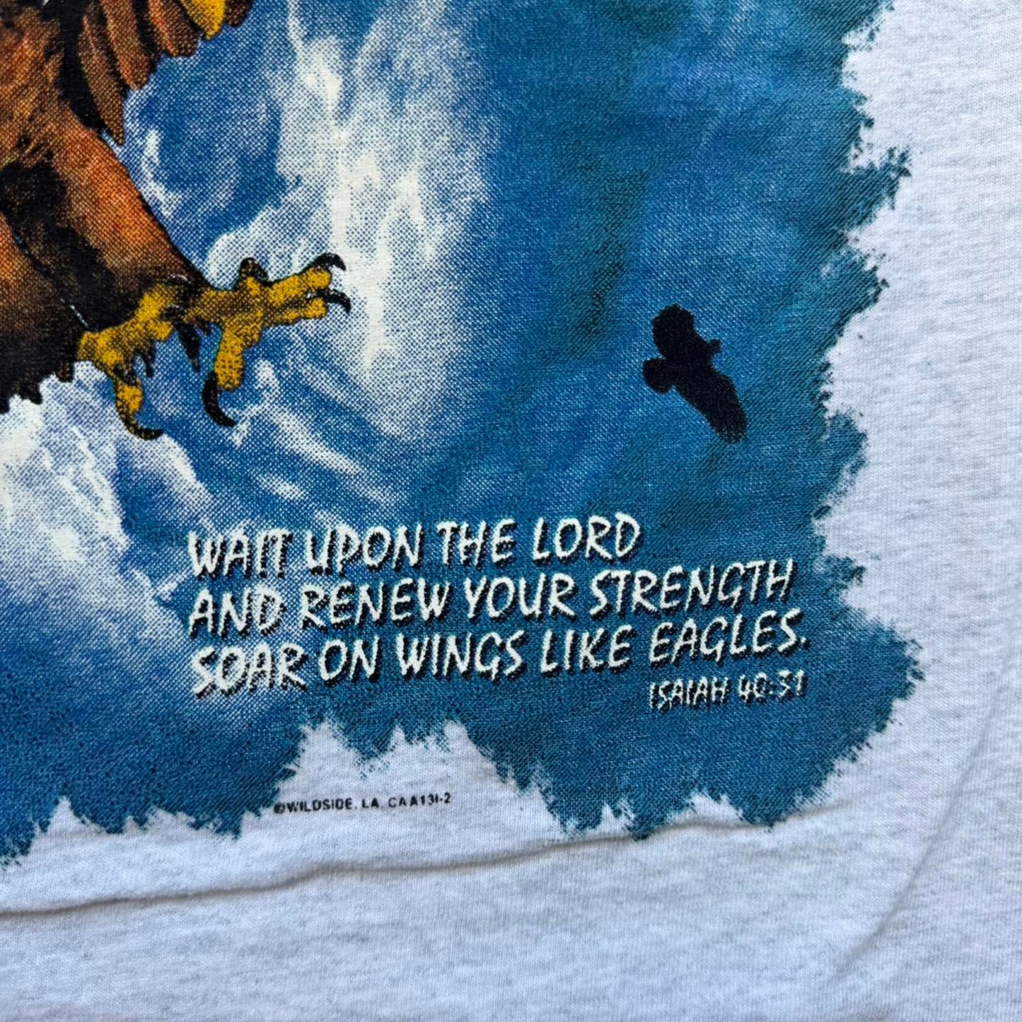 Vintage Y2K Jesus Bible Verse Eagle Animal T-Shirt - Large