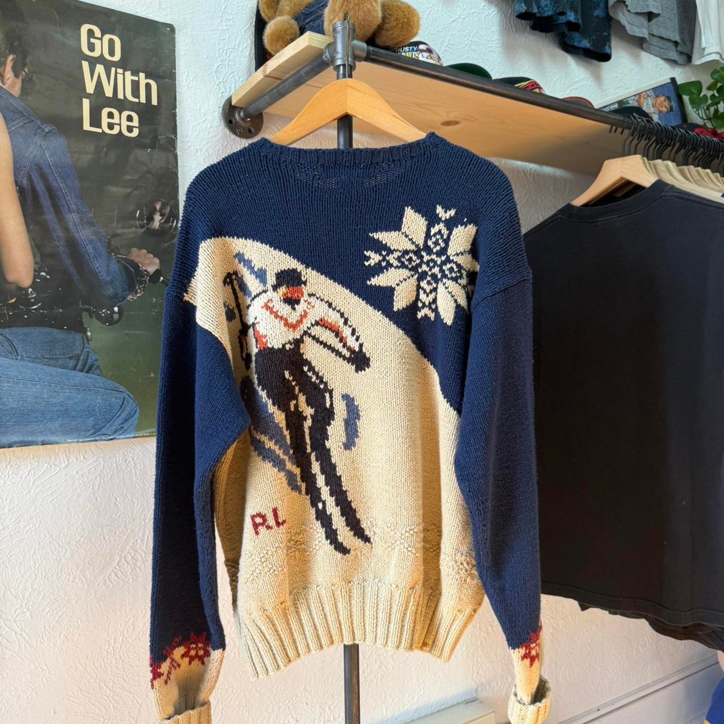 Vintage Polo Ralph Lauren RL Ski Skiing Knit Sweater - Large