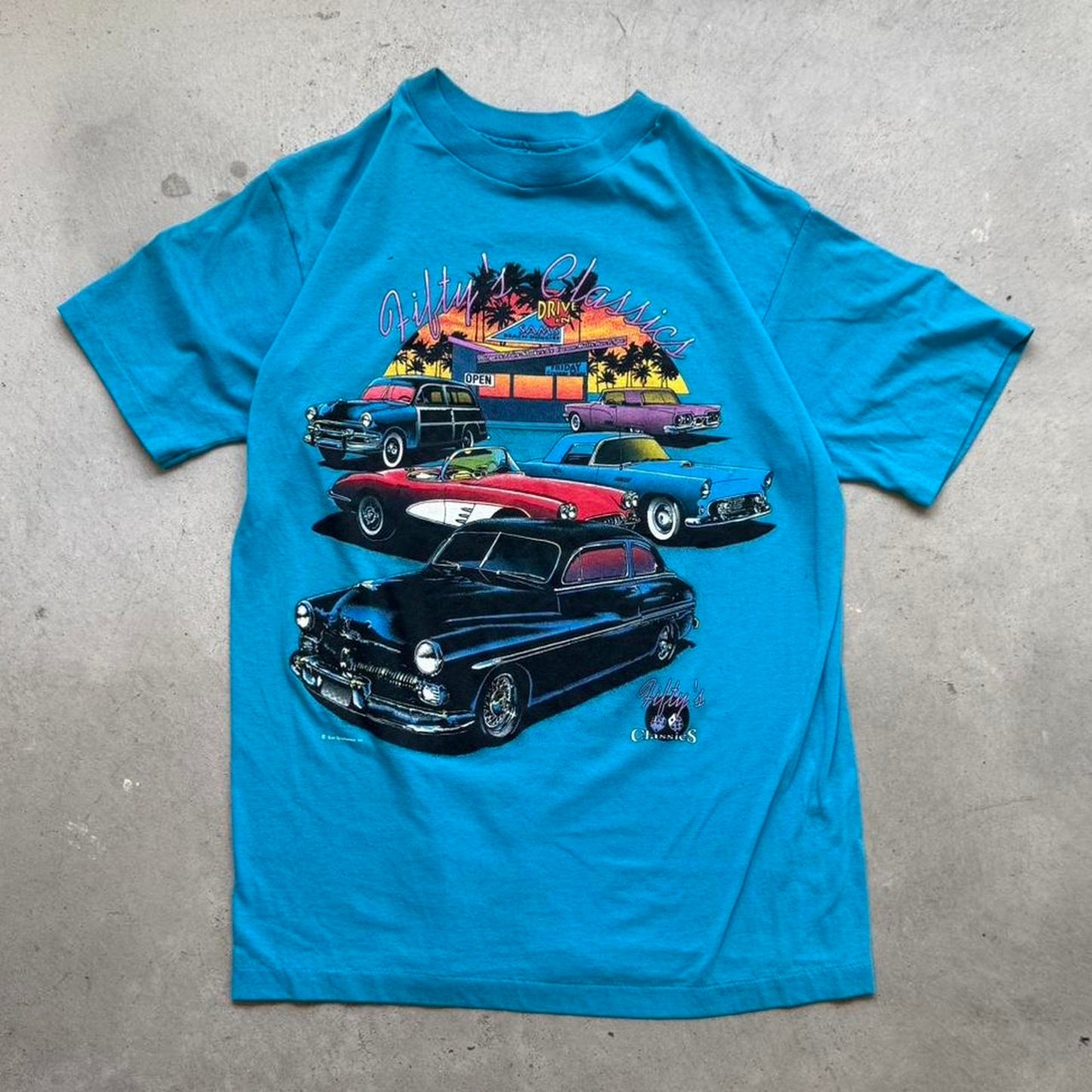 Vintage 90s Route 66 Hot Rod Car T-Shirt - Large