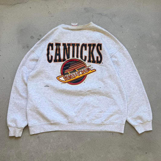 Vintage 90s Vancouver Canucks NHL Hockey Crewneck - Large