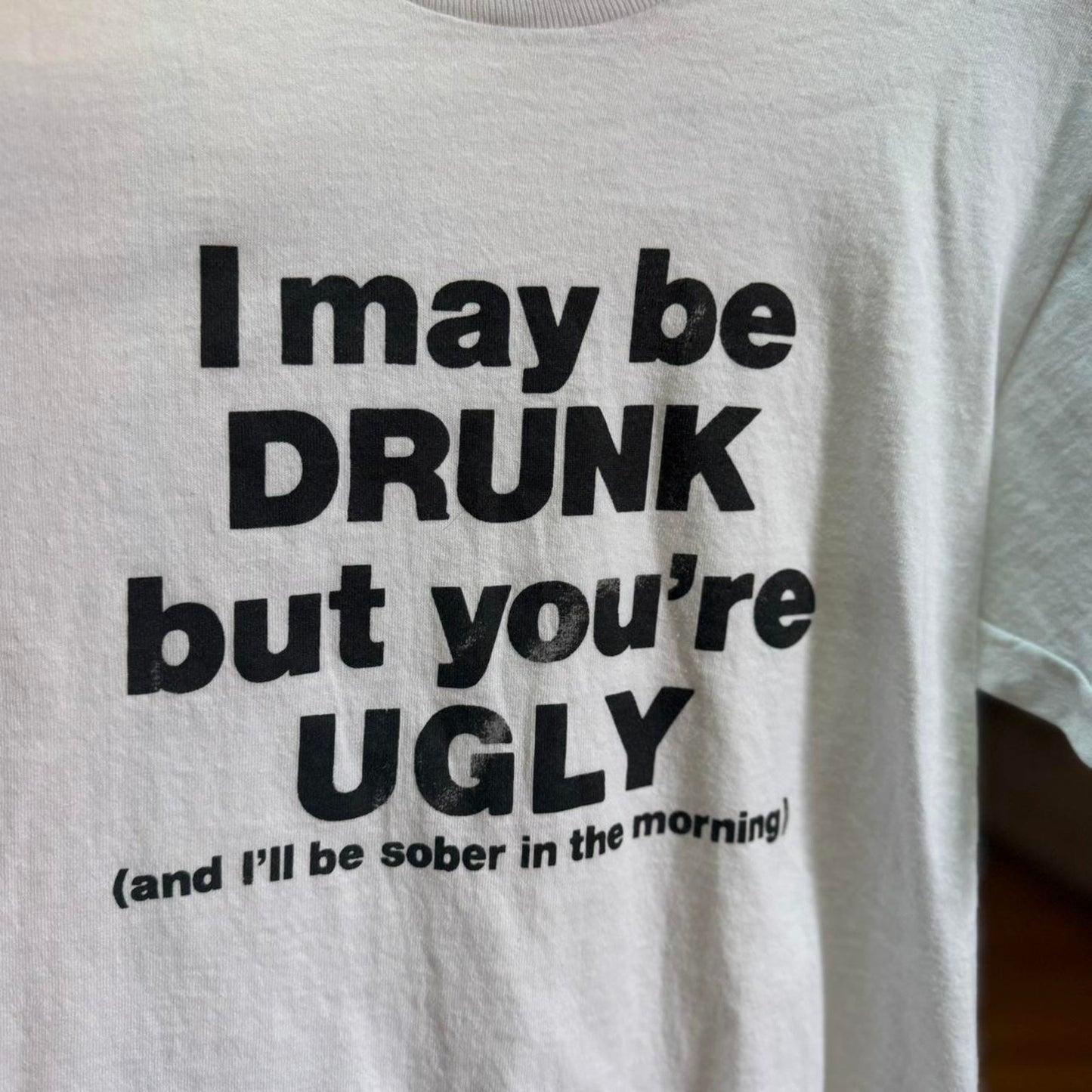Vintage 80s I May Be Drunk Ugly Beer Drinking T-Shirt