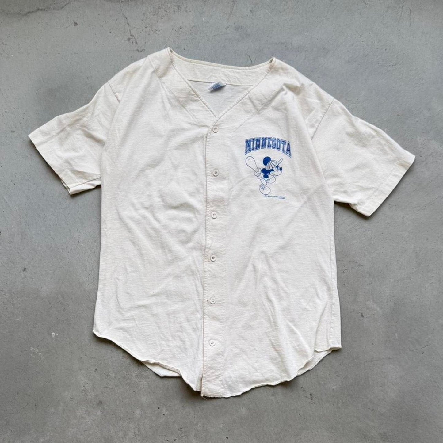 Vintage 90s Disney Mickey Mouse Baseball Minnesota Jersey Shirt - Large