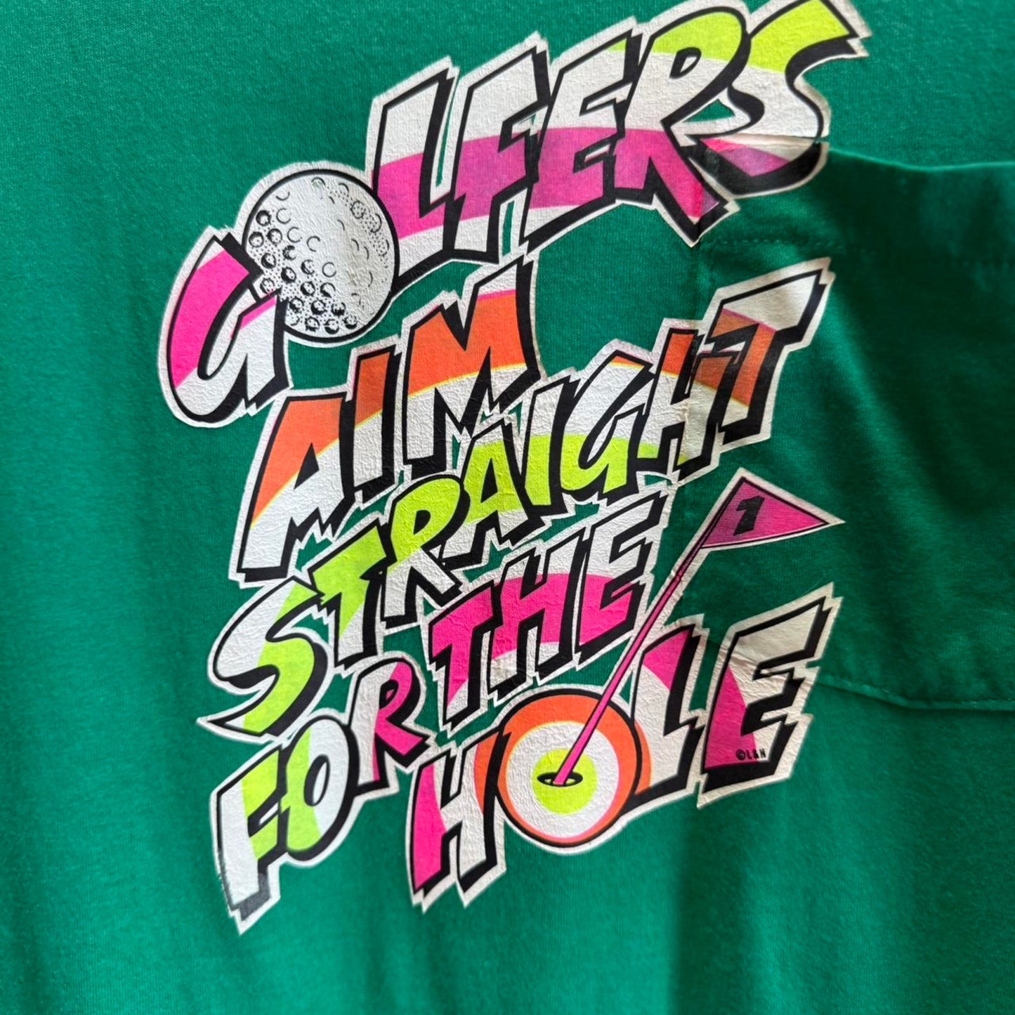 Vintage Golfers Aim Straight for the Hole Golf Golfing Sex T-Shirt