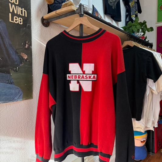 Vintage 90s Nebraska Huskers Color Block Crewneck - X-Large