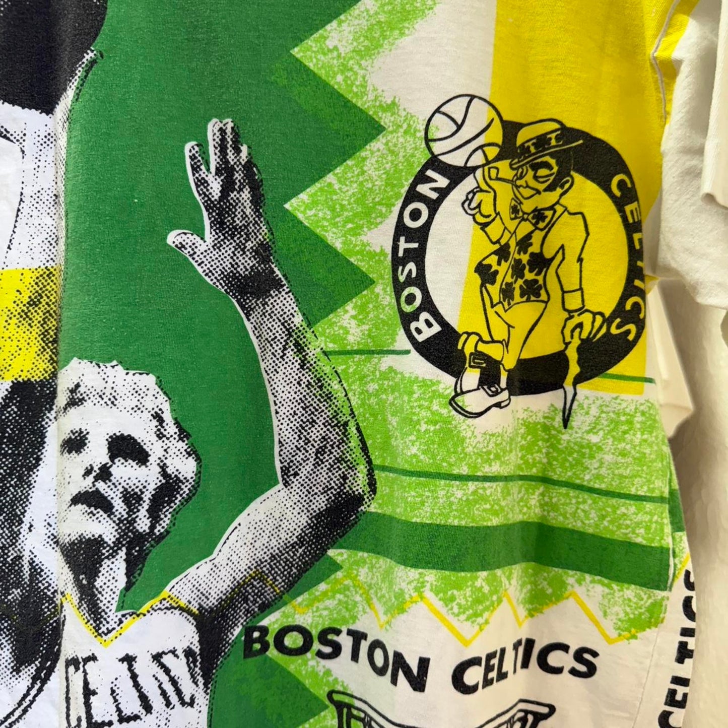Vintage 90s Boston Celtics NBA Basketball AOP Magic Johnson T-Shirt