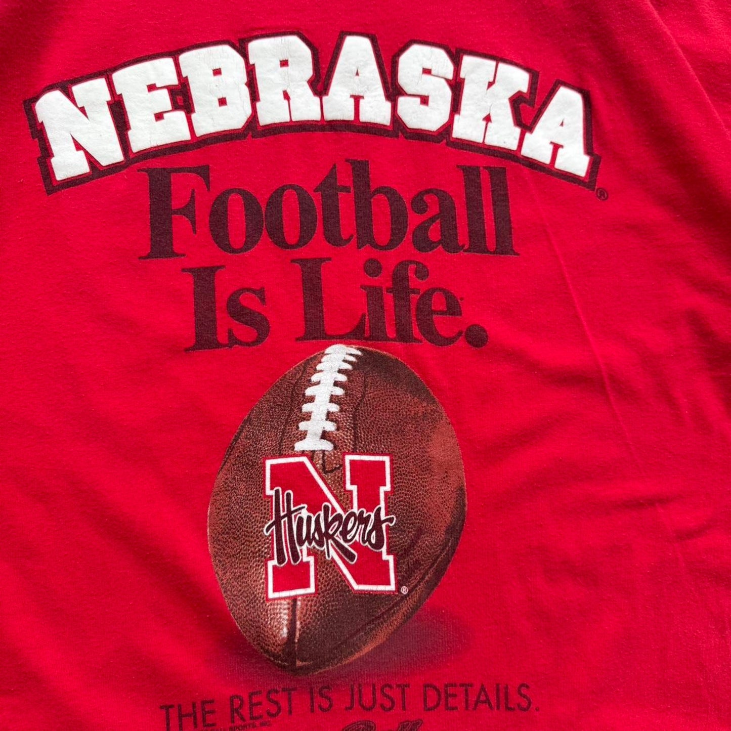 Vintage 90s Nebraska Football is Life Sports T-Shirt - X-Large