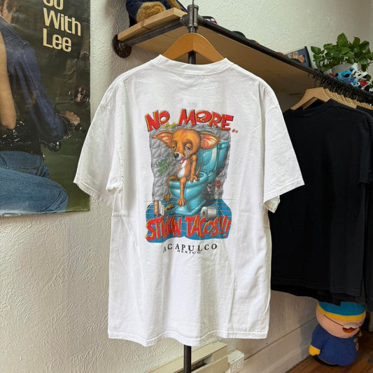 Vintage 90s No More Tacos Chihuahua Cartoon T-Shirt - X-Large