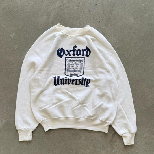 Vintage 89s Oxford University School Crest Crewneck - X-Large