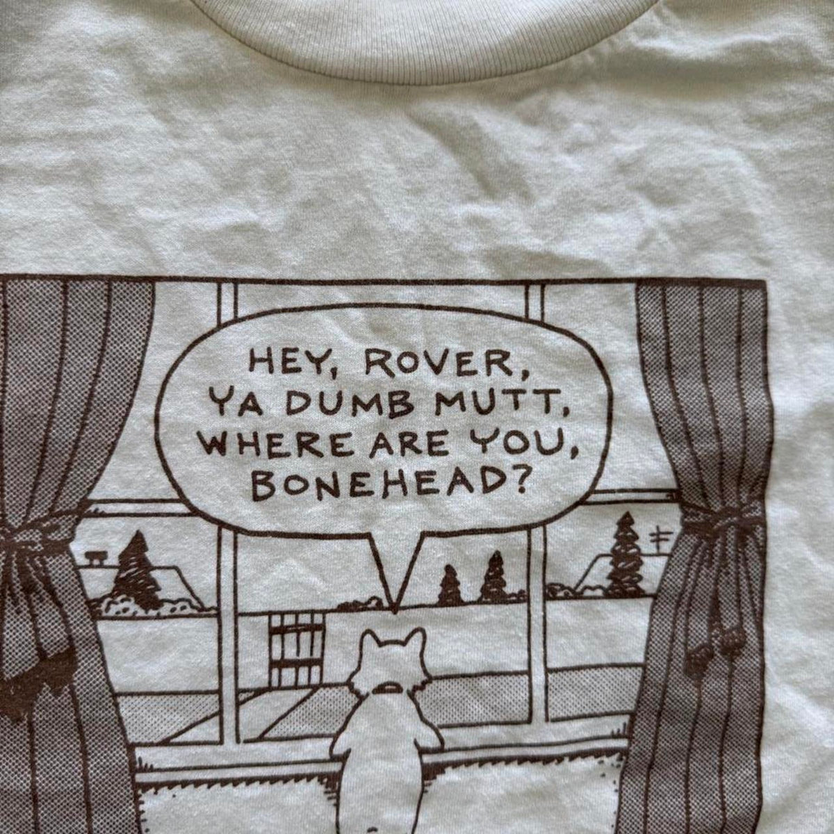 Vintage 90s Cat Dog Cartoon Bonehead Comic T-Shirt - Large