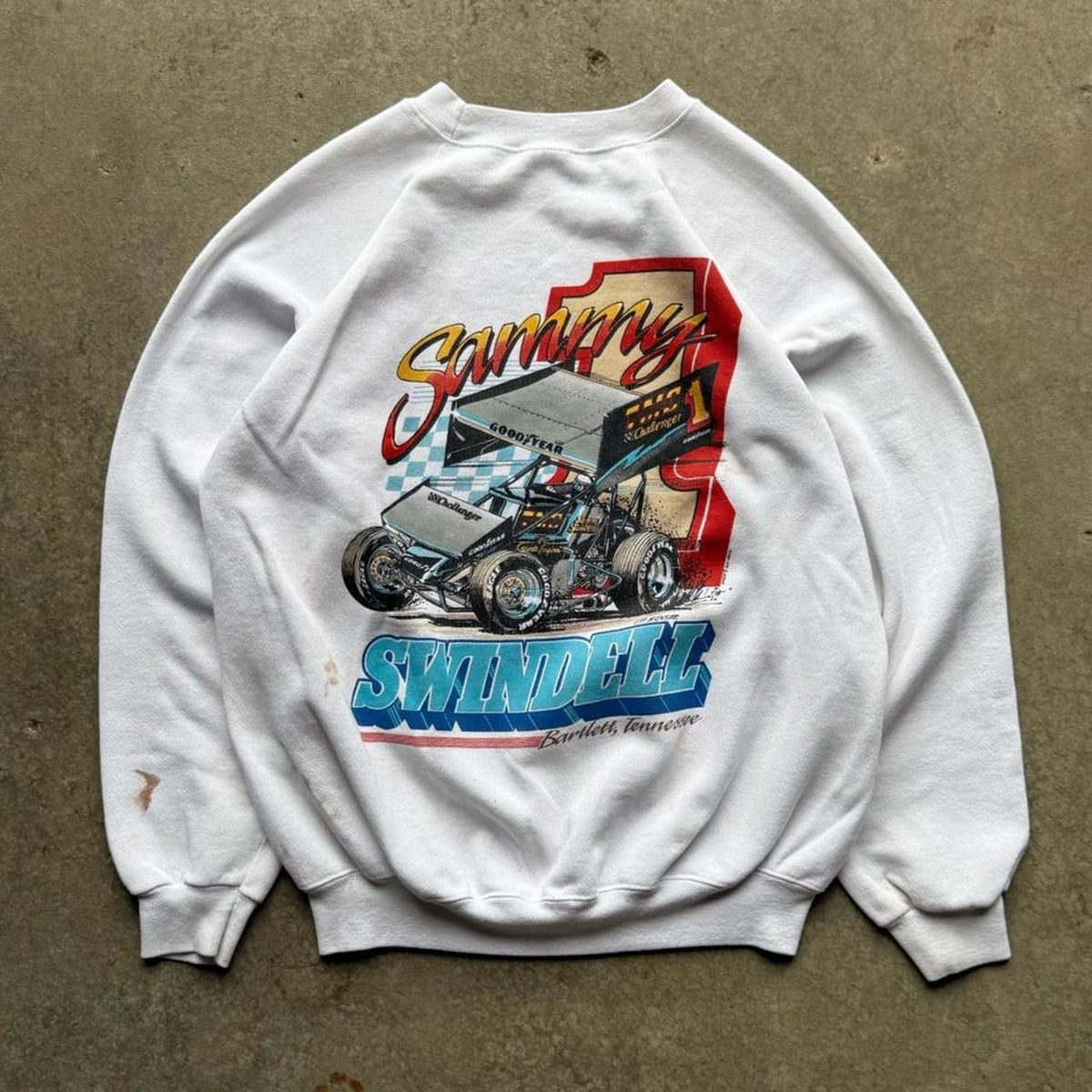 Vintage 90s Dirt Track Racing Swindell Crewneck - Large