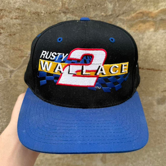 Vintage 90s Rusty Wallace Nascar Racing Race Car Snapback