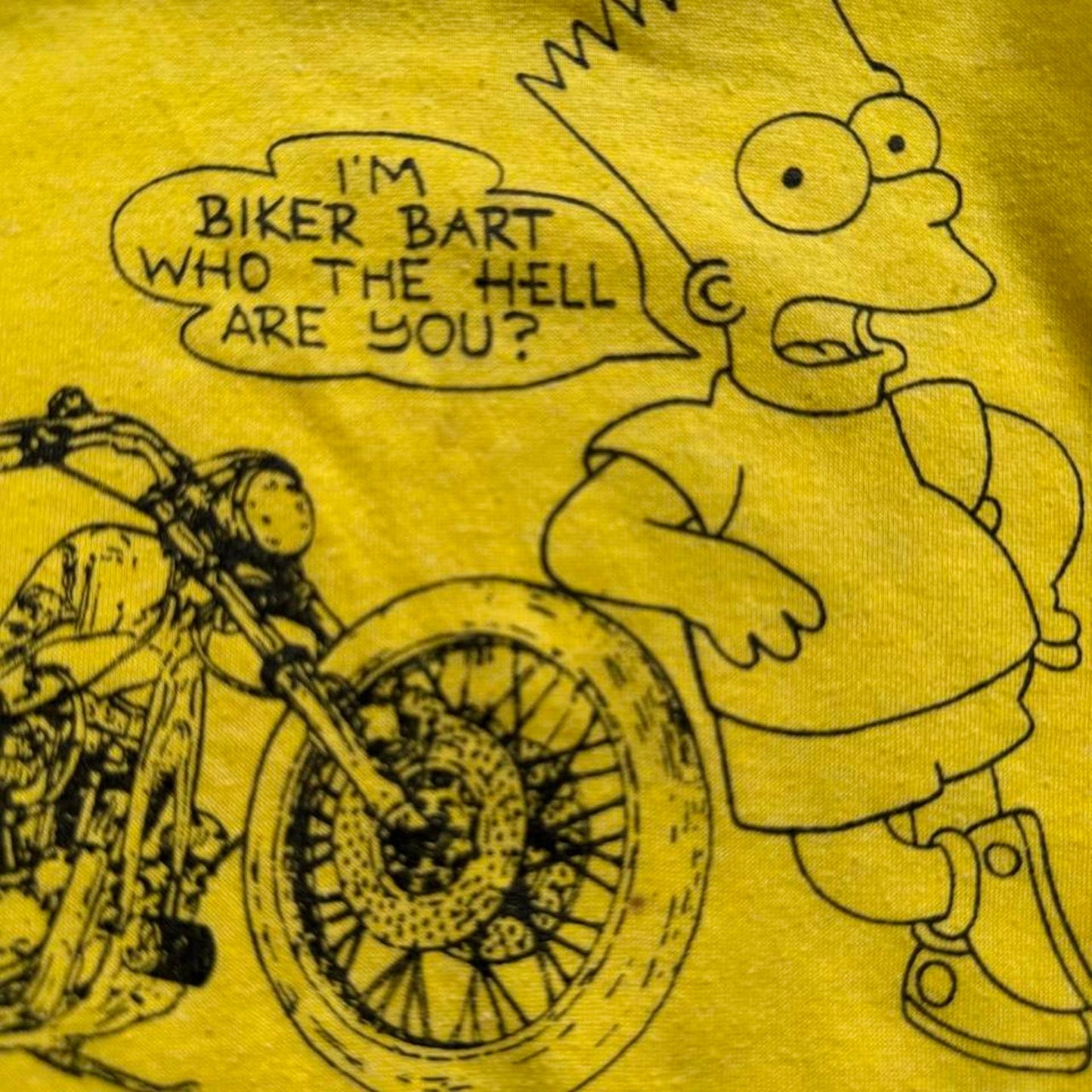 Vintage 90s Bart Simpson Motorcycle Biker T-Shirt - Kids 8-10