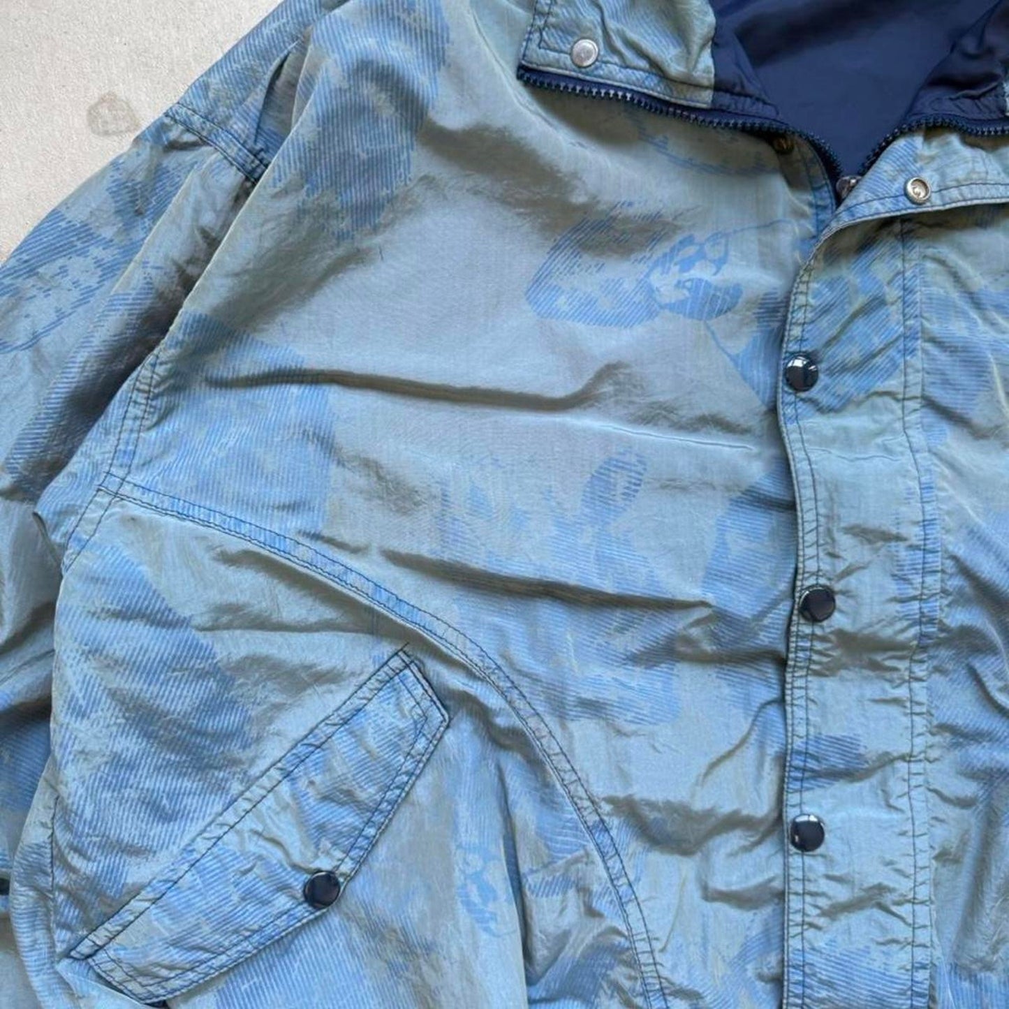 Vintage 90s Big Dogs 3M All Over Design Windbreaker - Large