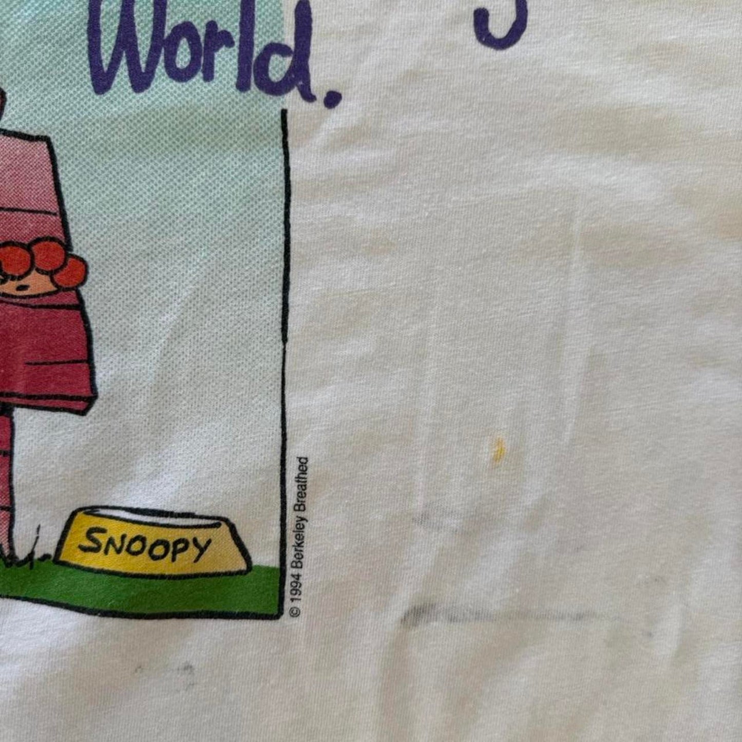 Vintage 90s It’s a Car Eat Dog World Snoopy Cartoon T-Shirt - X-Large