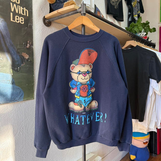 Vintage 90s Whatever Bear Animal Cartoon Crewneck - Large