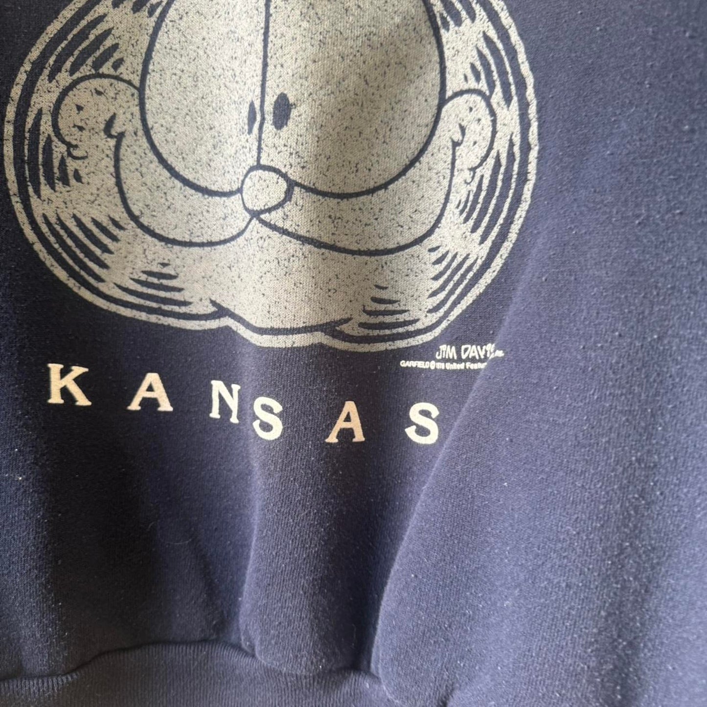 Vintage 90s Garfield Kansas Cartoon Crewneck - X-Large