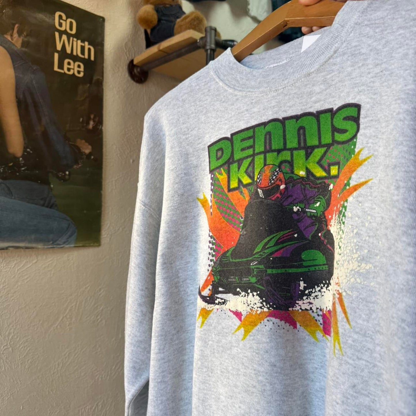 Vintage 90s Dennis Kirk Snowmobile Racing Crewneck - X-Large