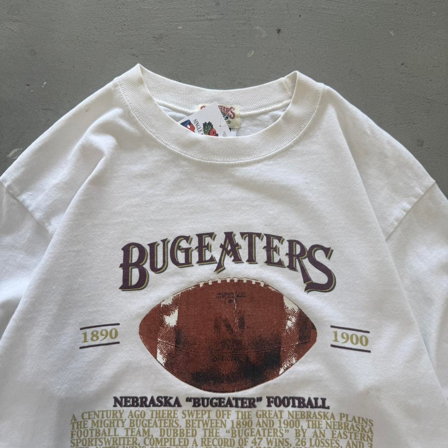 Vintage 90s Nebraska Huskers Bugeaters Football T-Shirt - Medium