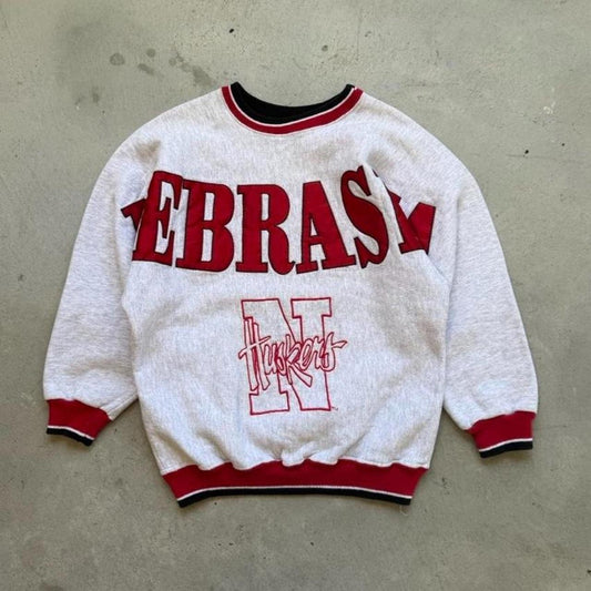 Vintage 90s Nebraska Husker Spell Out Legends Crewneck - Kids Large