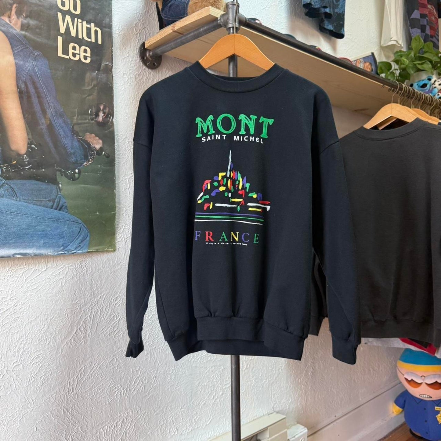 Vintage 90s Mont Saint Michel France Art Crewneck - Large