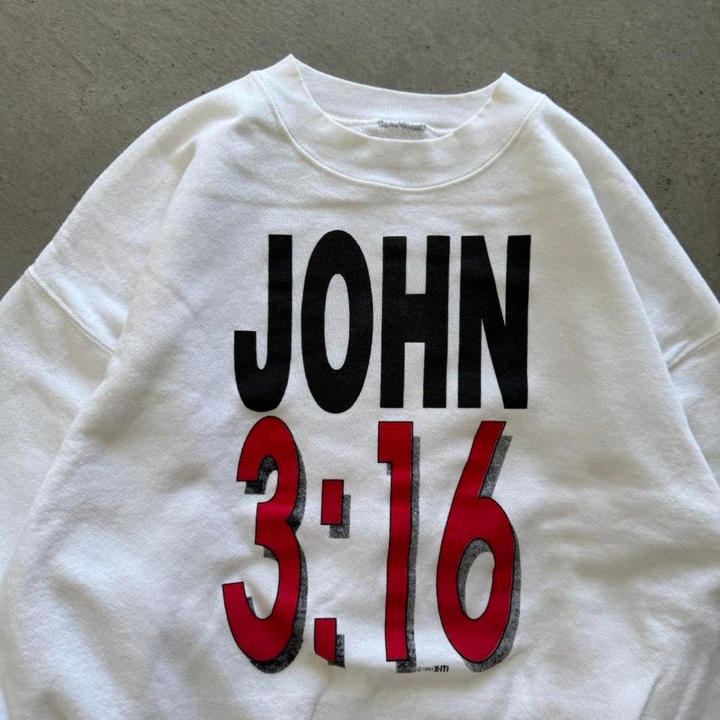 Vintage 90s John 3:16 Bible Verse Jesus Crewneck  - X-Large