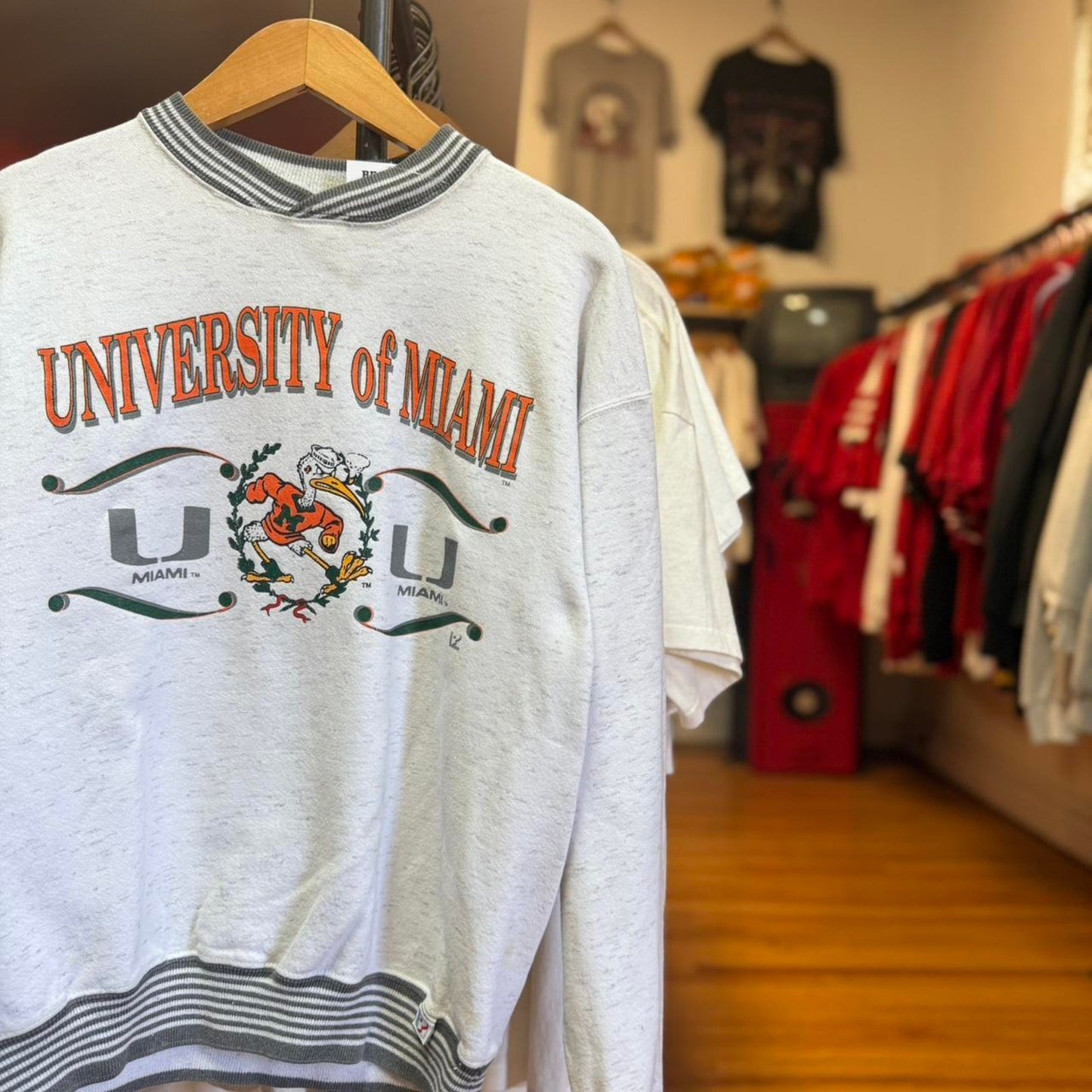Vintage 90s Miami Hurricanes UoM University Crewneck - Medium