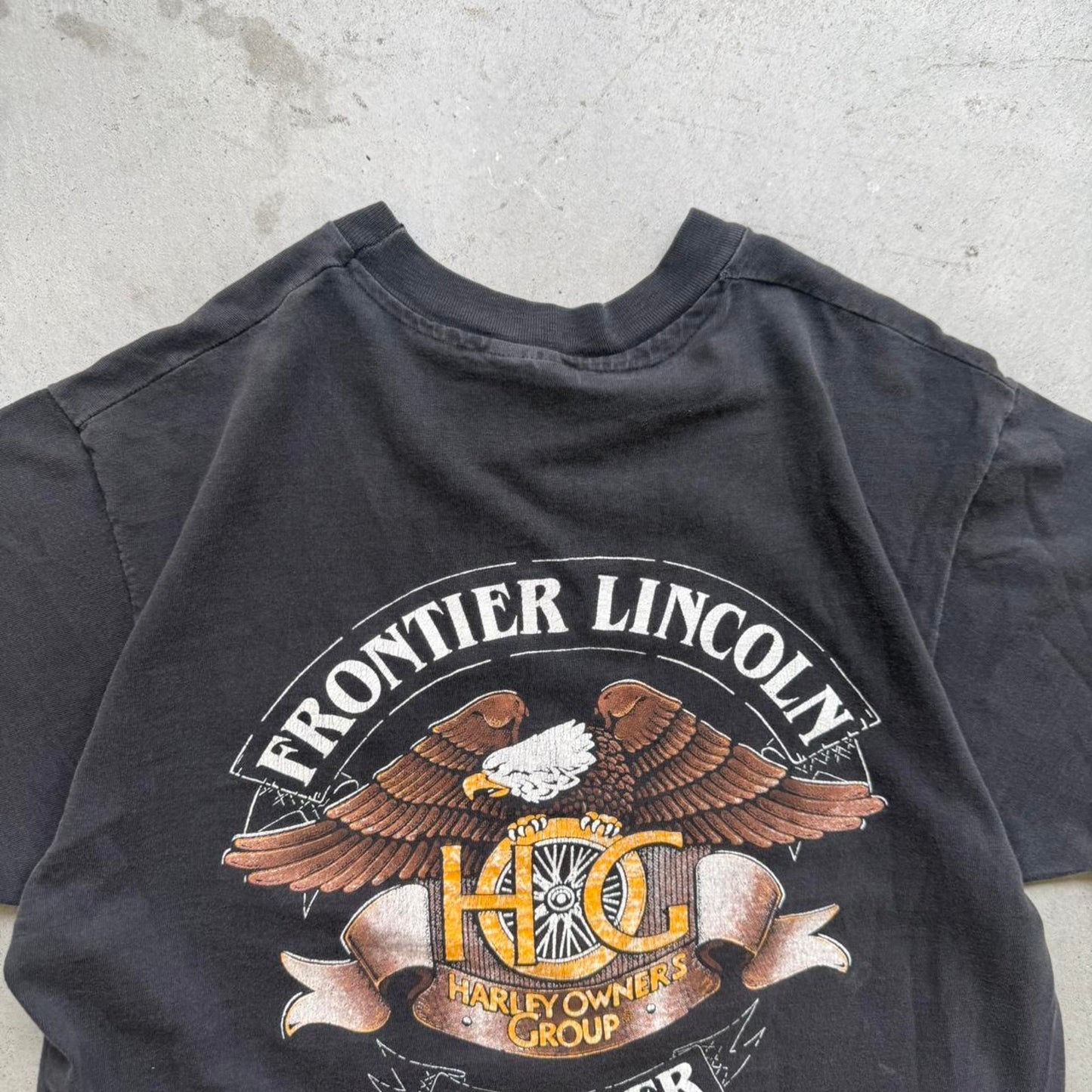 Vintage 90s Harley Davidson Motorcycles Frontier Lincoln Biker T-Shirt - Large